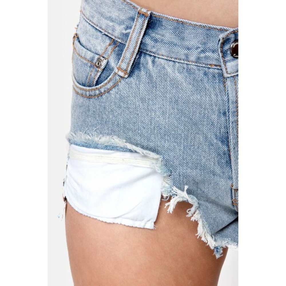 Somedays Lovin NWT Booty Call Destroyed Denim Shorts size XS - Picture 8 of 9